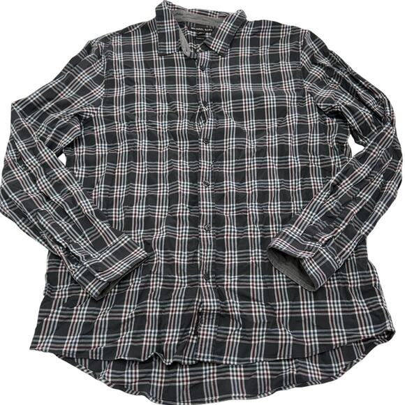 Michael Kors Shirt Mens XX Large Grey Plaid Classic Fit Button Down Cotton‎ - Picture 1 of 8